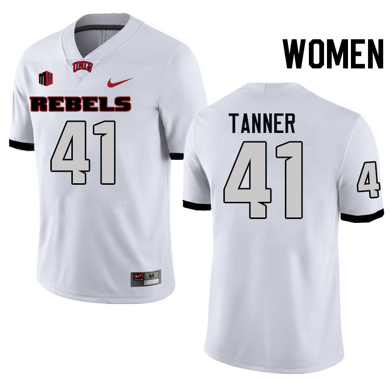 Women #41 Rashod Tanner UNLV Rebels College Football Jerseys Stitched-White